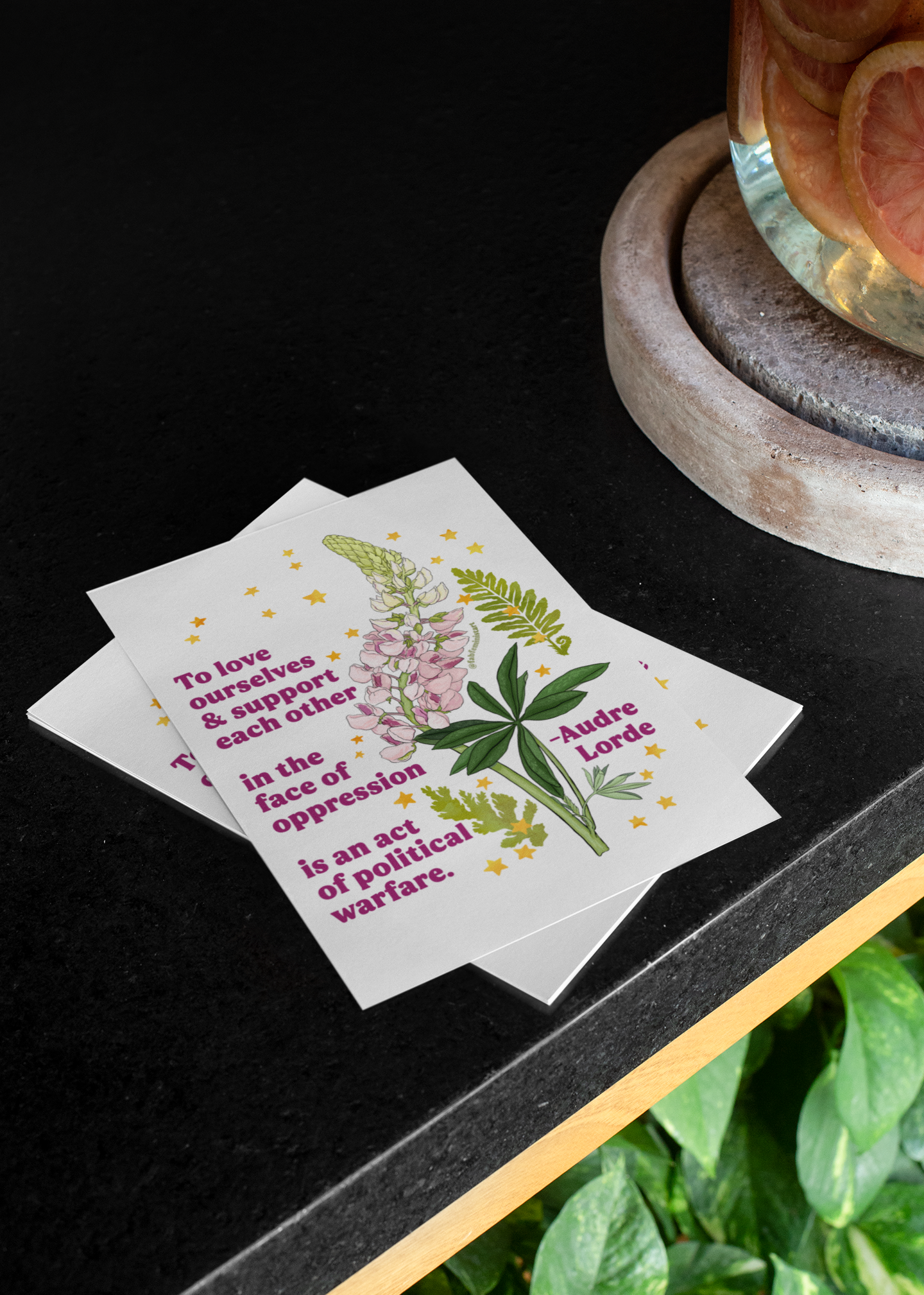 To love ourselves and support each other in the face of oppression is an act of political warfare, Audre Lorde: feminist art print