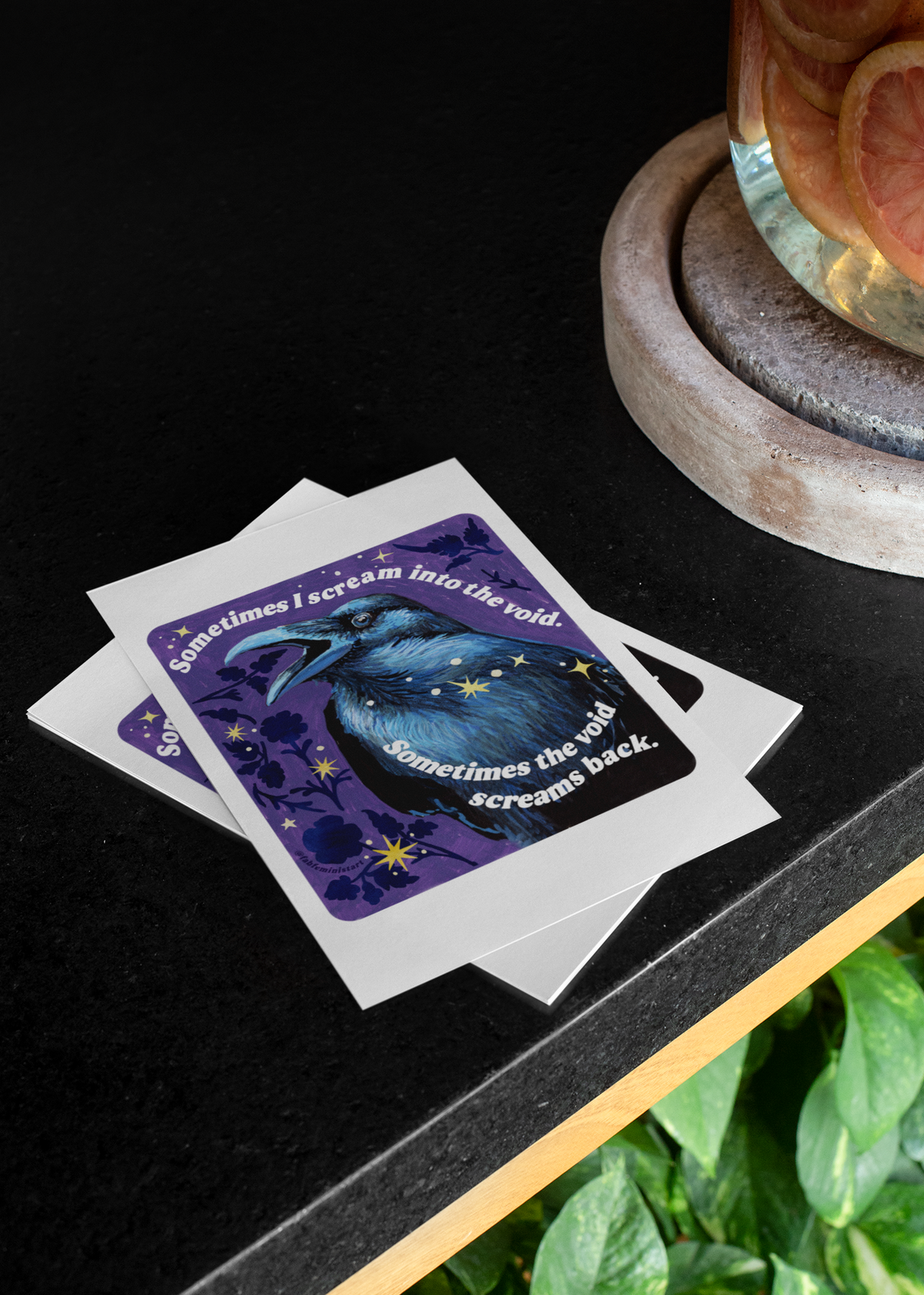 Sometimes I scream into the void Sometimes the void screams back: feminist art print
