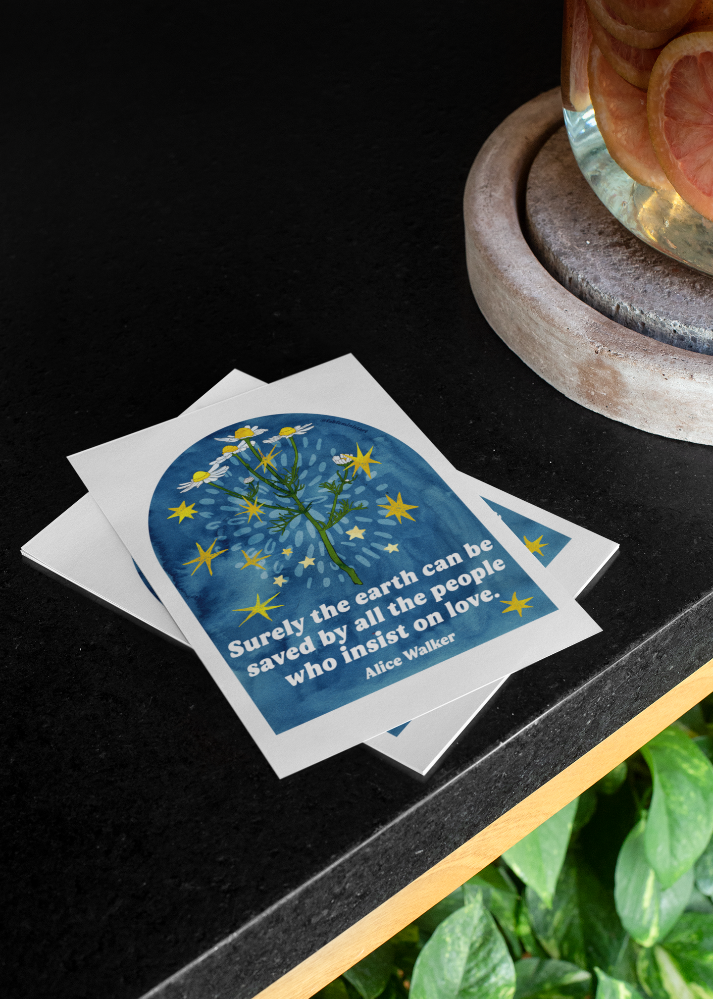 Surely the earth can be saved by all the people who insist on love, Alice Walker: feminist art print