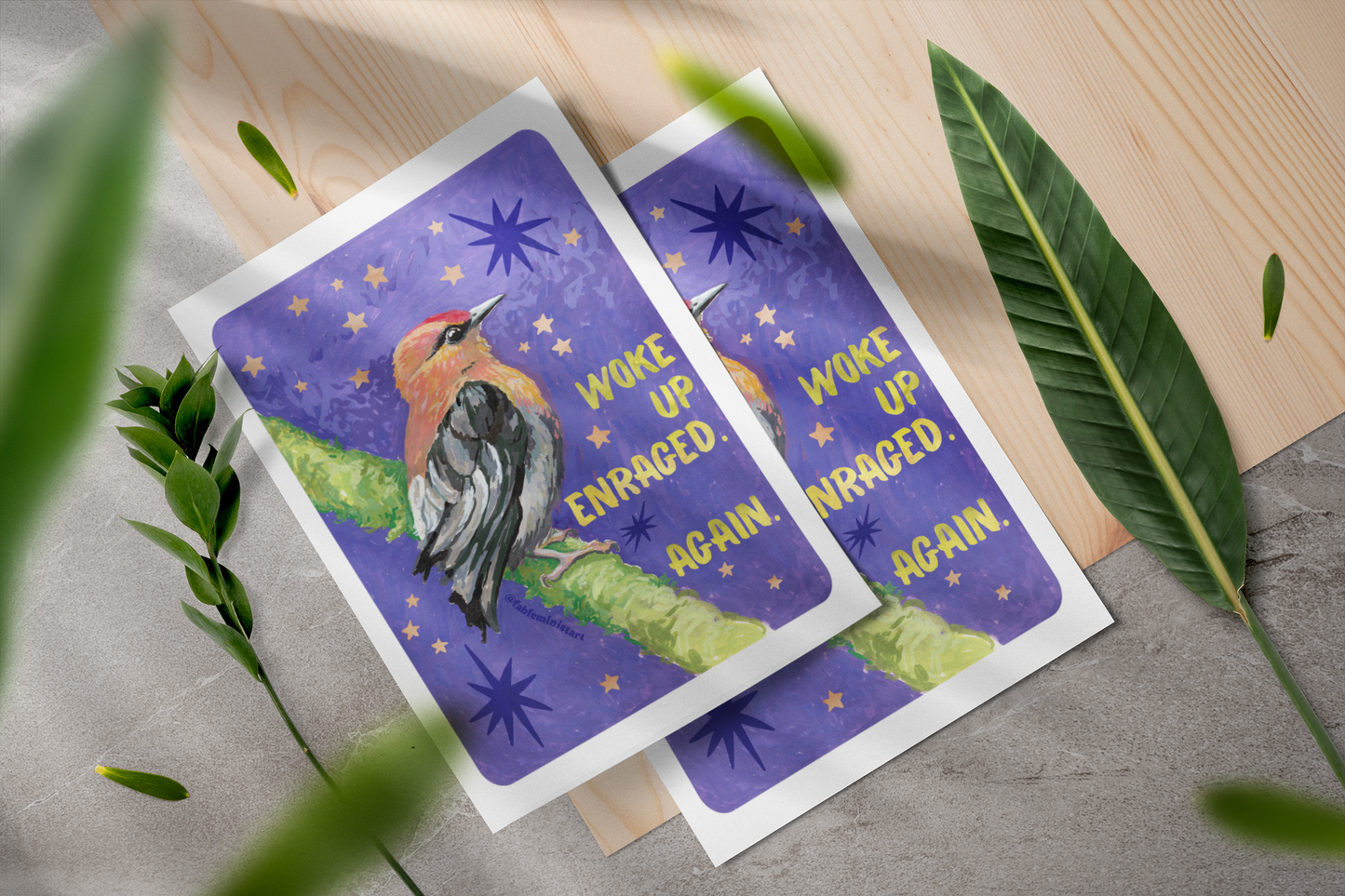 Woke Up Enraged Again: Bird Art Print