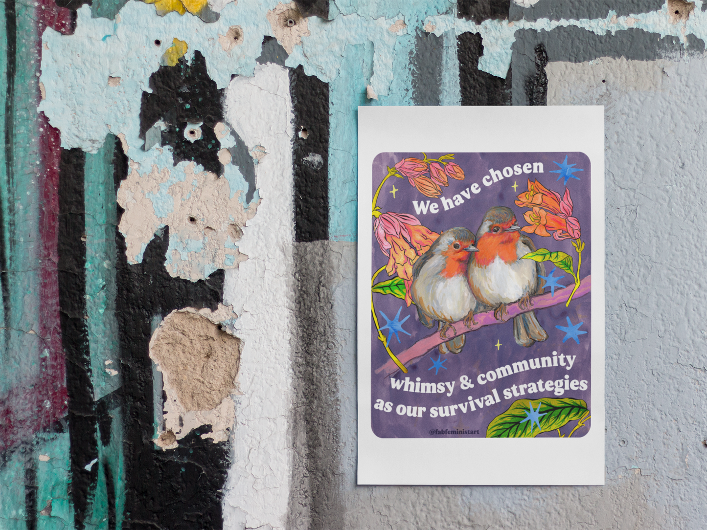 We have chosen whimsy & community as our survival strategies: feminist art print