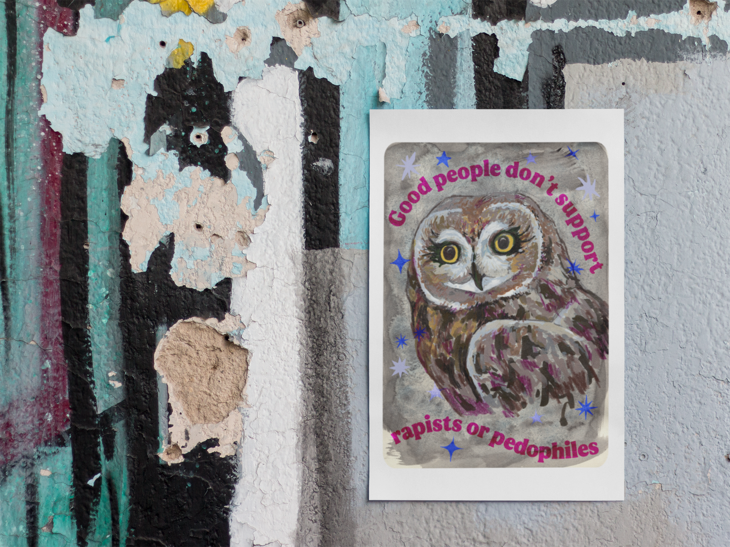 Good people don’t support rapists or pedophiles: feminist art print