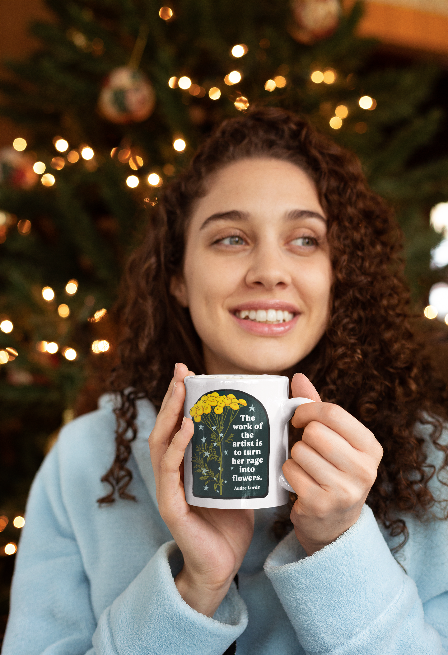 The work of the artist is to turn her rage into flowers, Audre Lorde: feminist mug