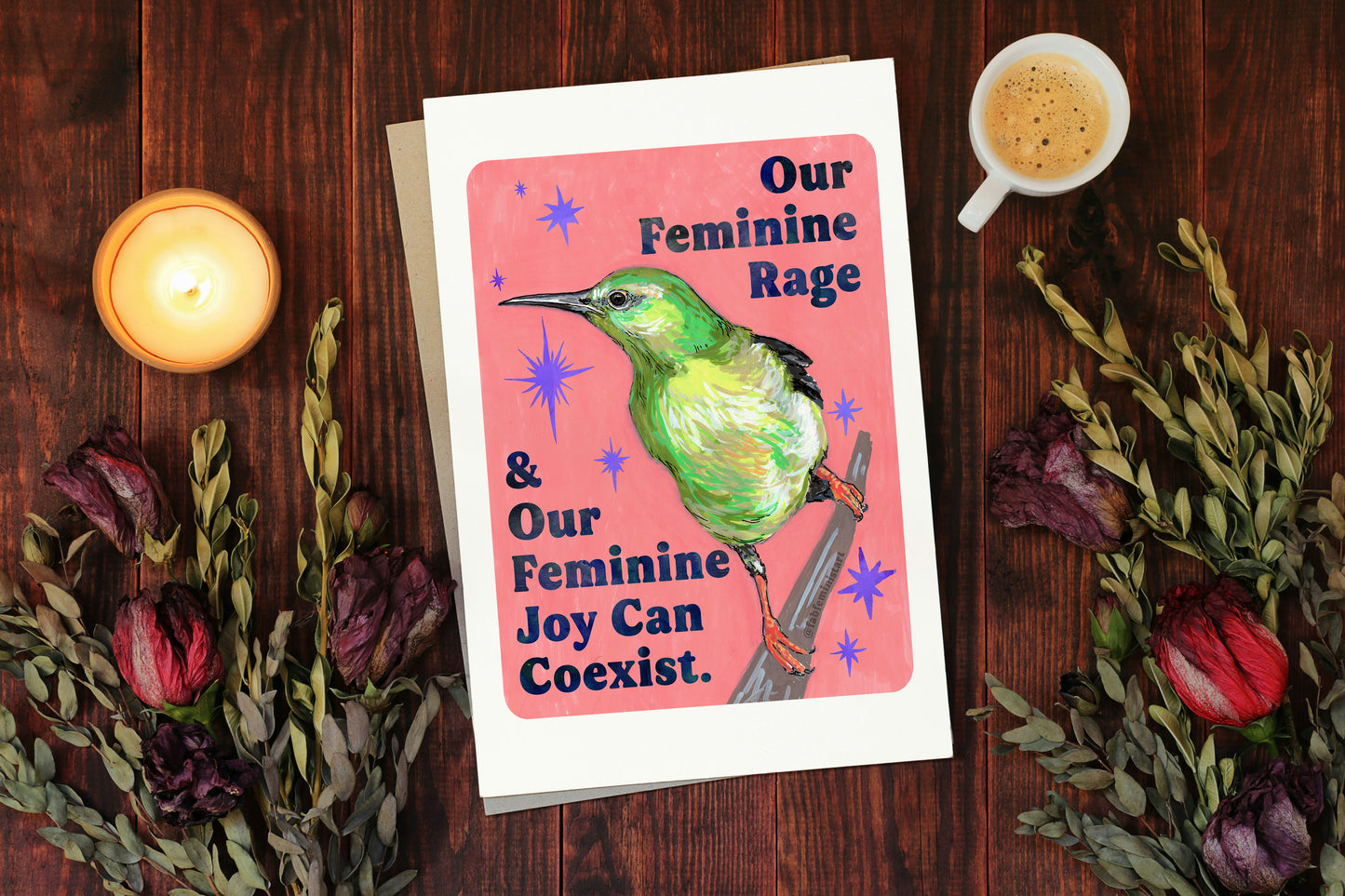 Our Feminine Rage & Our Feminine Joy Can Coexist: feminist art print