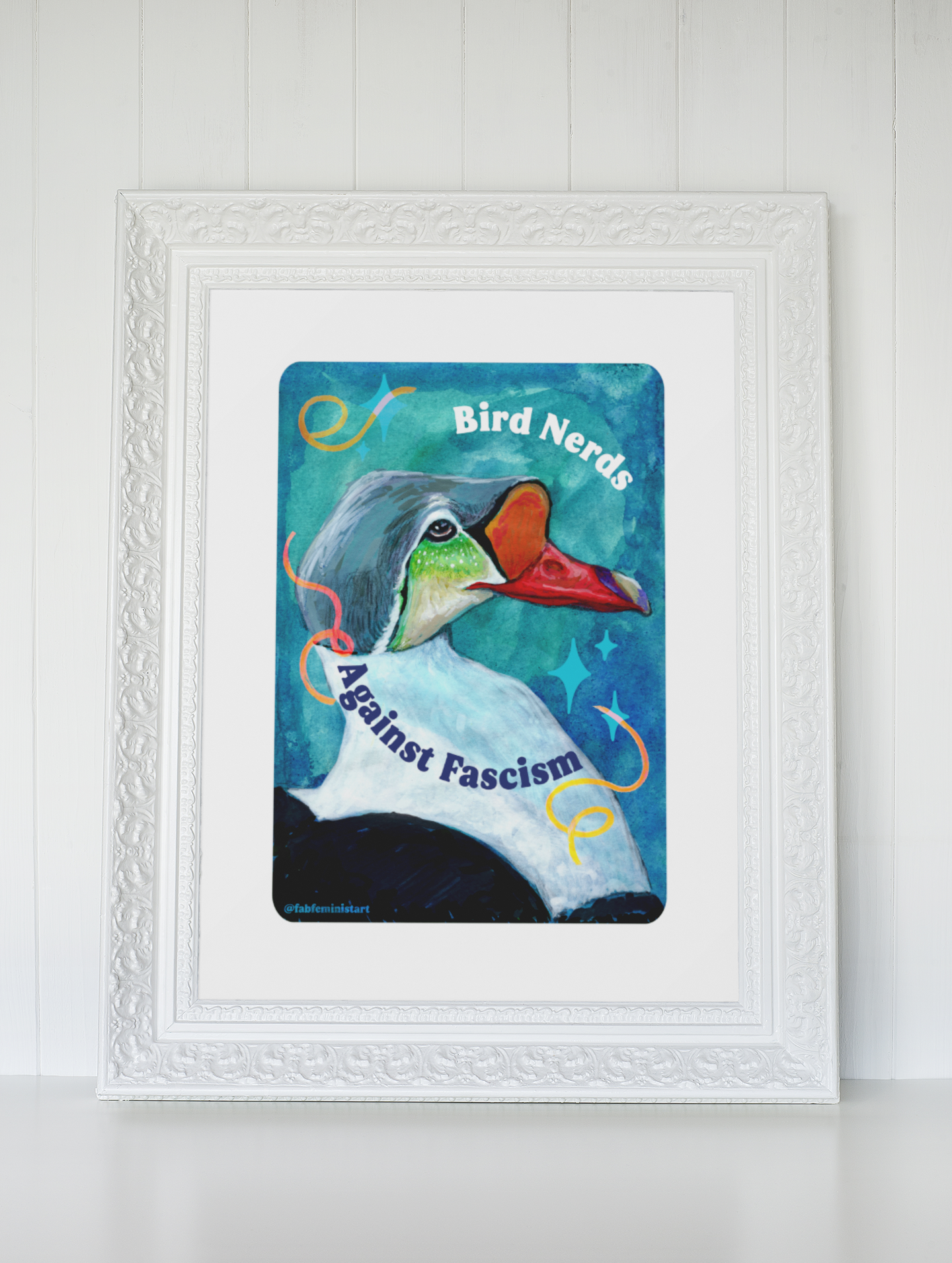 Bird Nerds Against Fascism : Feminist Art Print