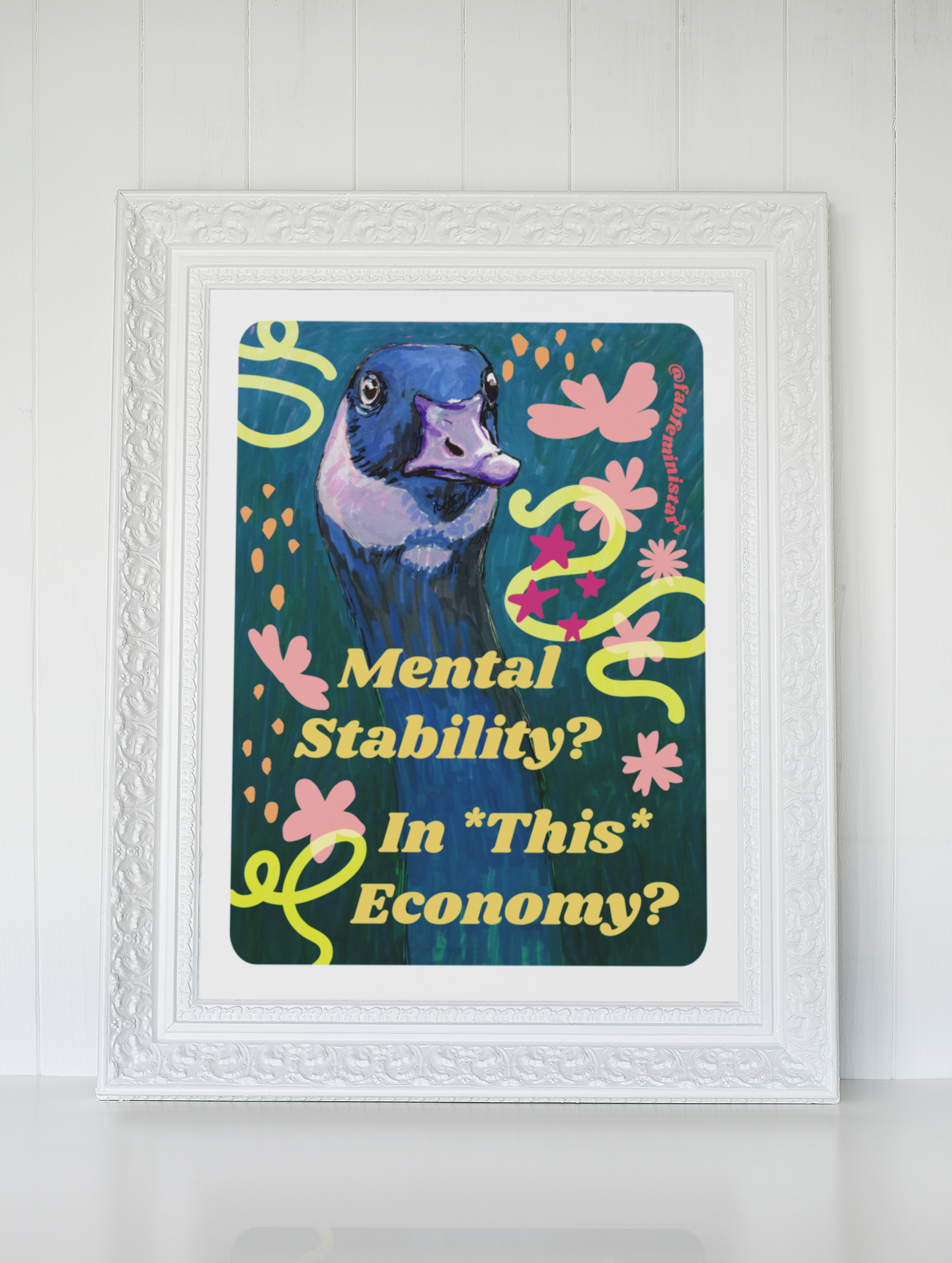 Mental Stability In This Economy: Feminist Art Print
