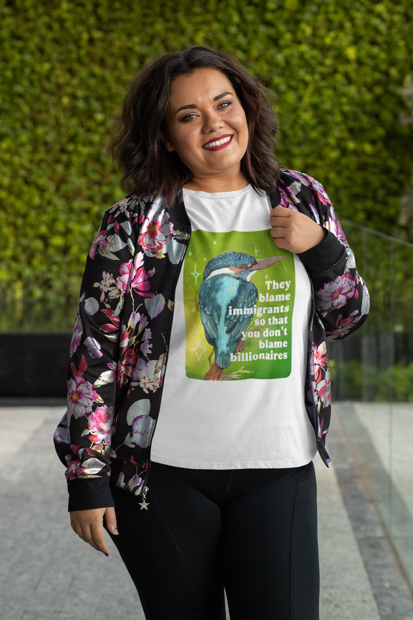 They blame immigrants so that you don't blame billionaires: feminist shirt