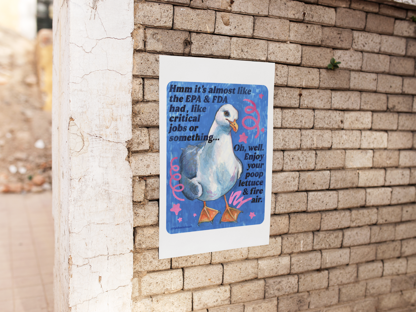 Hmm it's almost like the EPA & FDA had, like, critical jobs or something: feminist art print