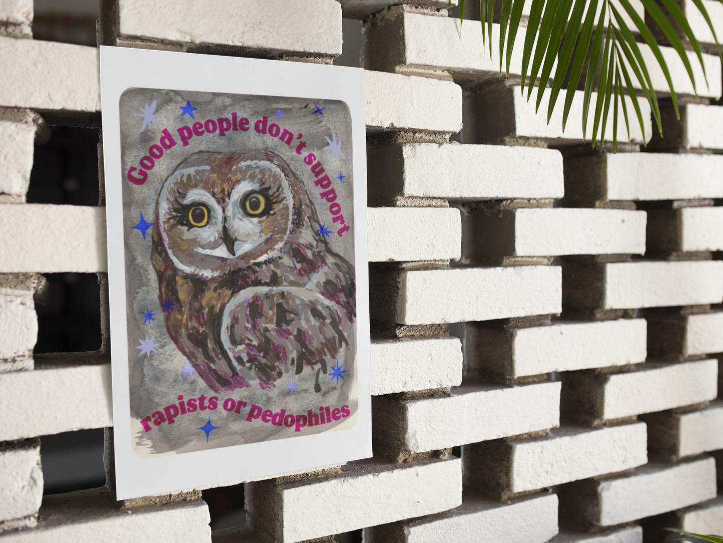 Good people don’t support rapists or pedophiles: feminist art print