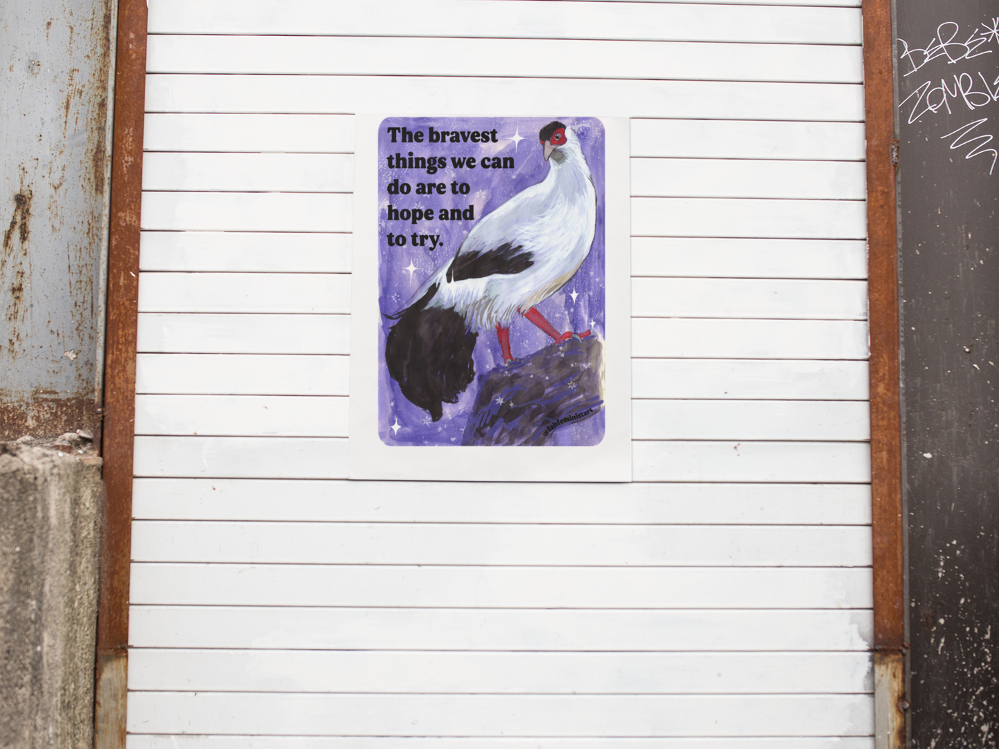 The bravest things we can do are to hope and to try: feminist art print