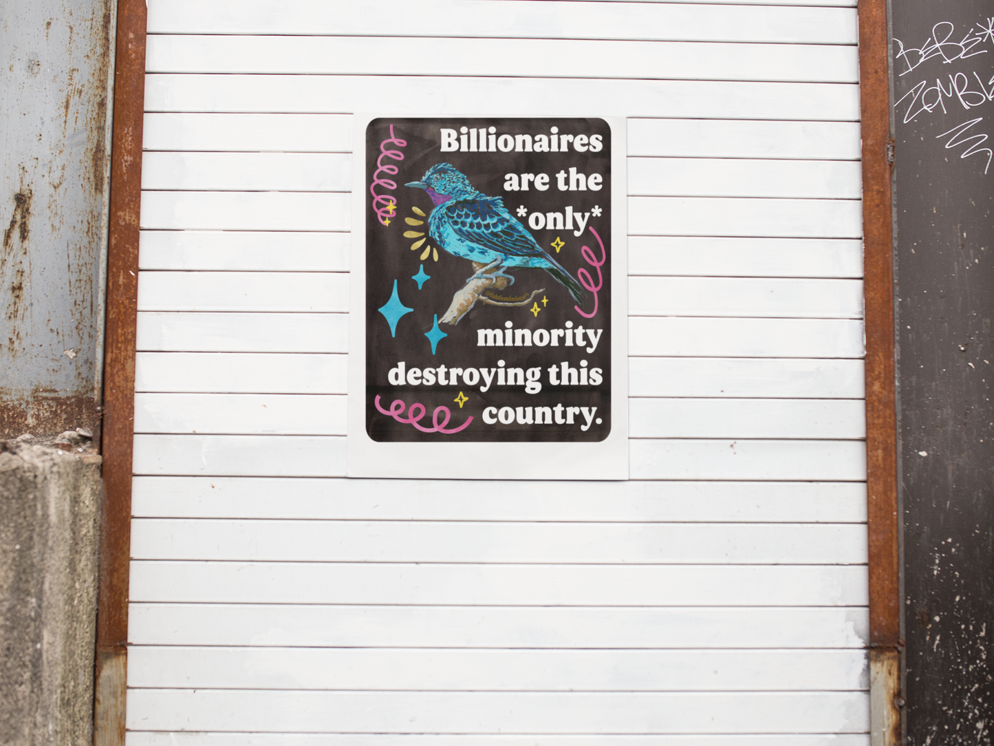 Billionaires are the *only* minority destroying this country: feminist art print