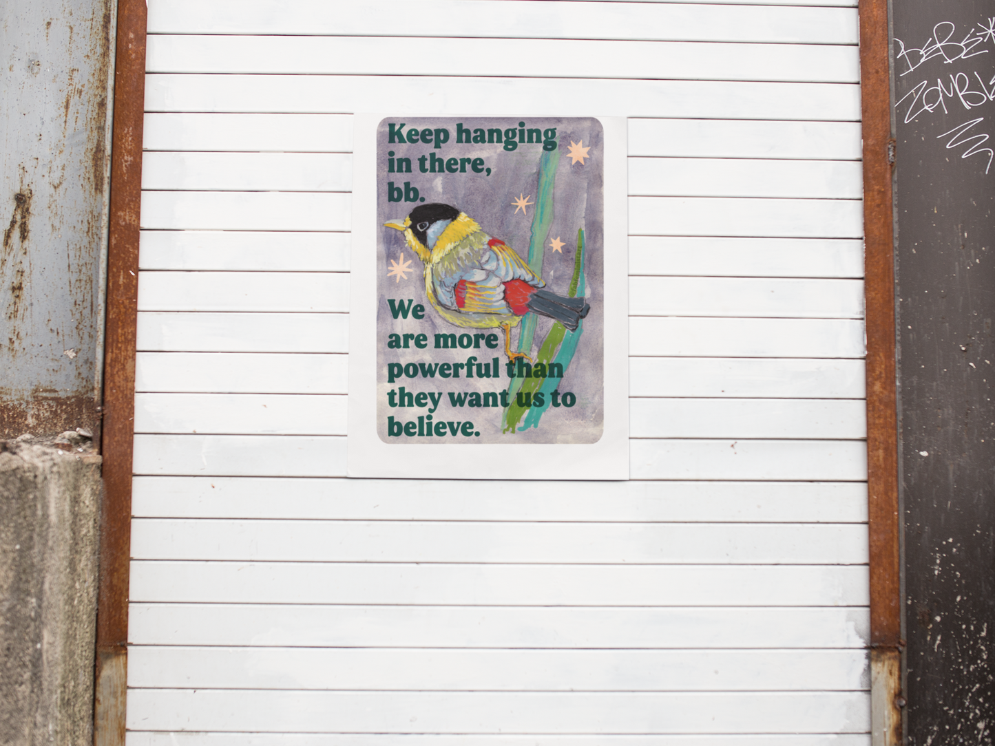 Keep hanging in there, bb. We are more powerful than they want us to believe: feminist art print