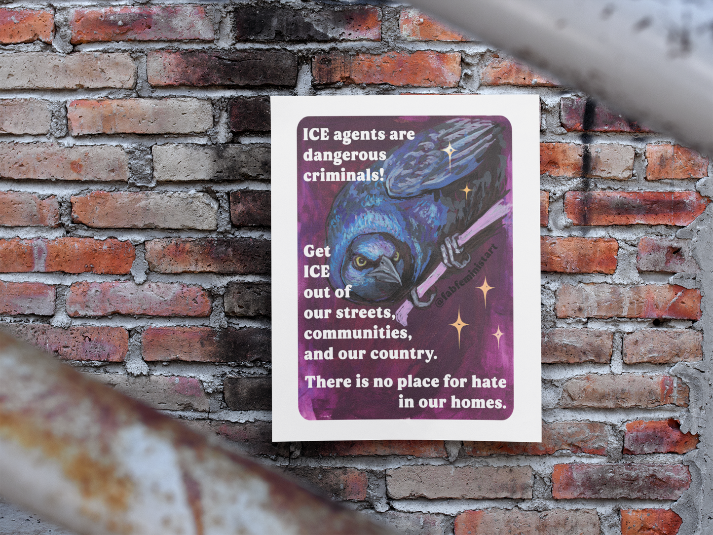 ICE agents are dangerous criminals: Feminist Art Print