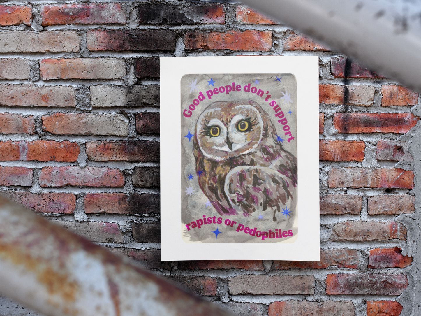 Good people don’t support rapists or pedophiles: feminist art print