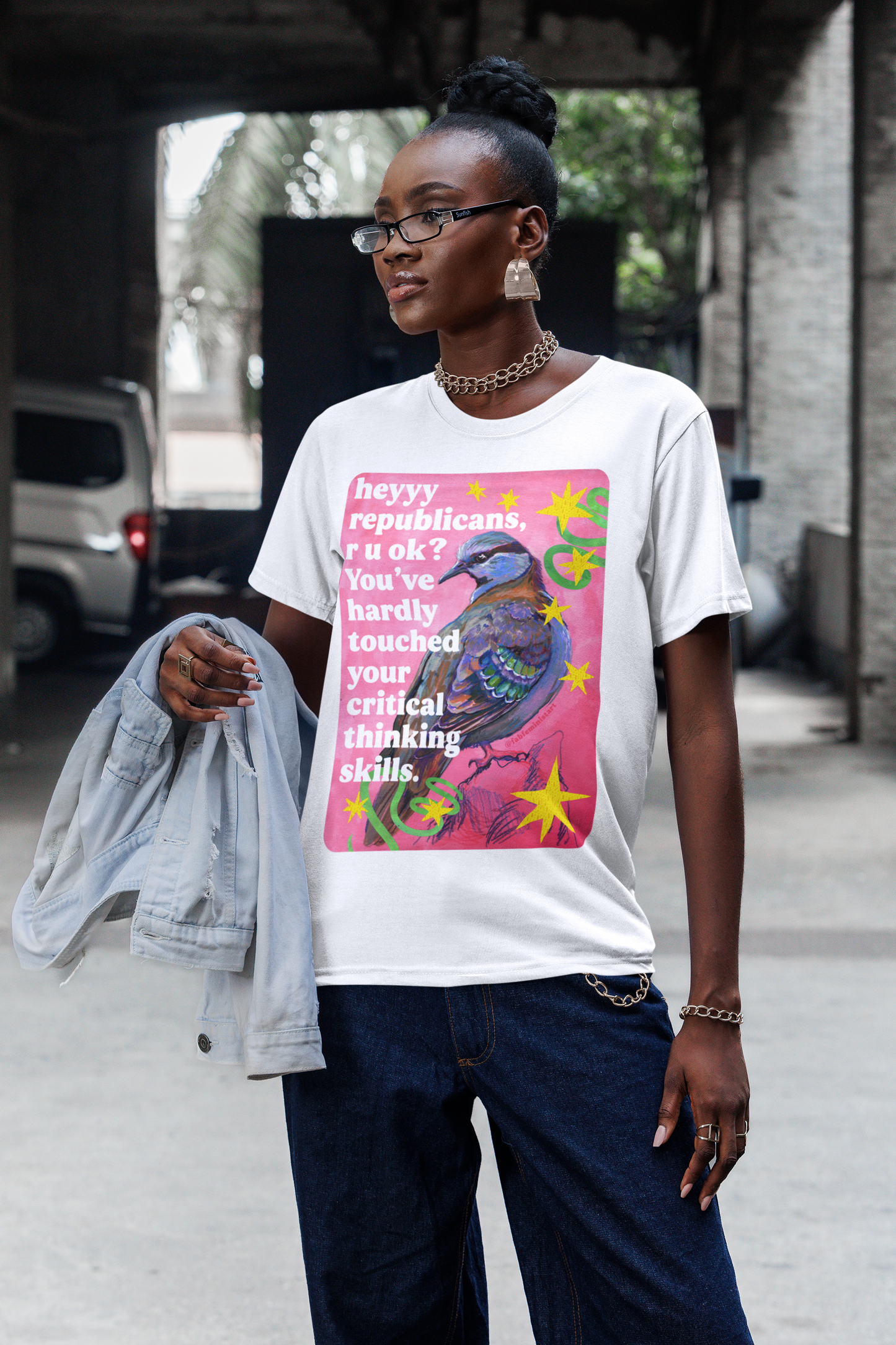 heyyy republicans, r u ok? You've hardly touched your critical thinking skills: feminist shirt