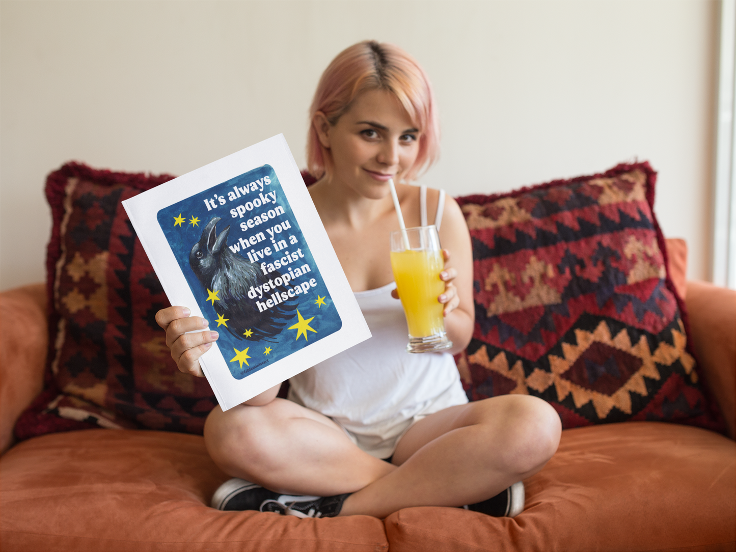 It's always spooky season when you link in a fascist dystopian hellscape: feminist art print