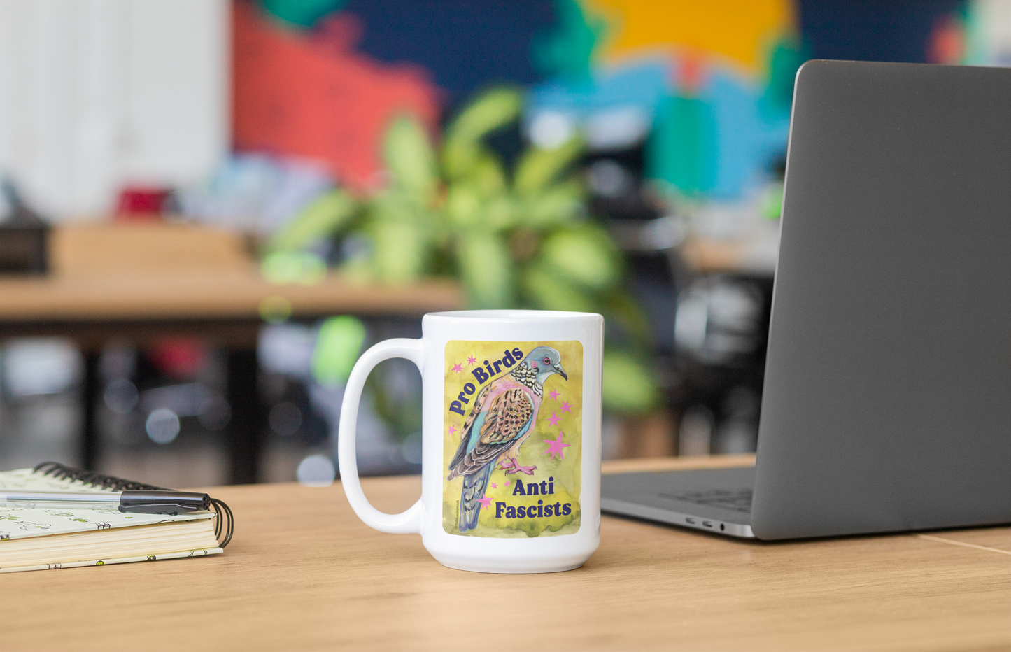 Pro Birds Anti Fascists: Feminist Mug