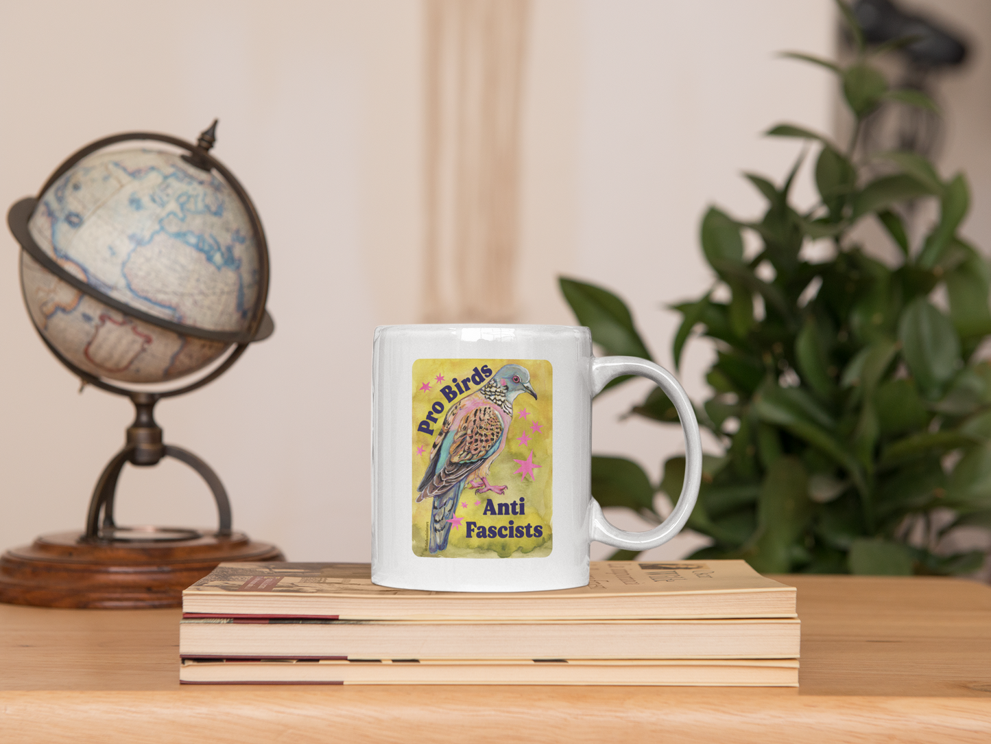 Pro Birds Anti Fascists: Feminist Mug