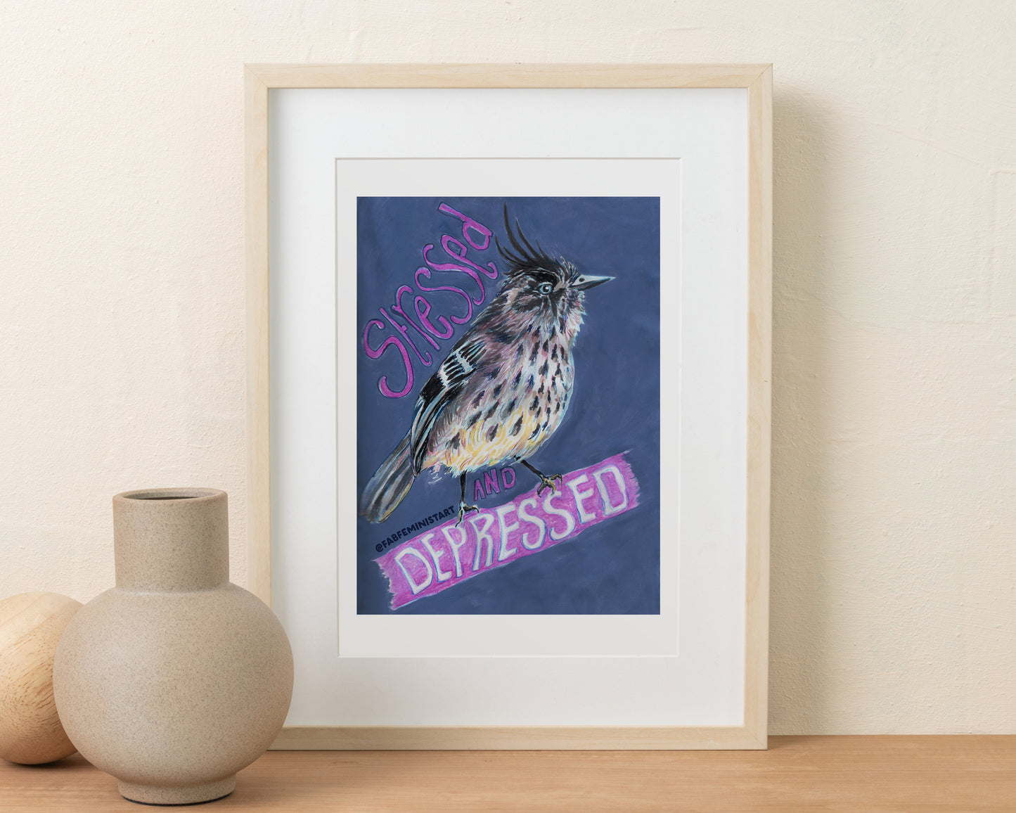 Stressed and Depressed: Mental Health Art Print