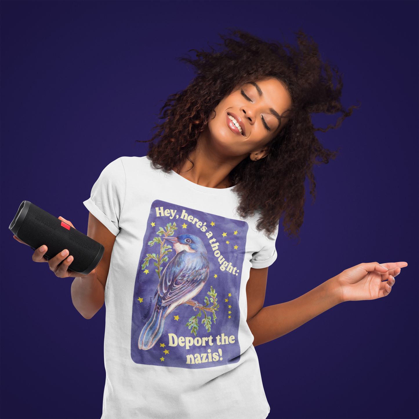 Hey, here's a thought: Deport the nazis!: feminist shirt