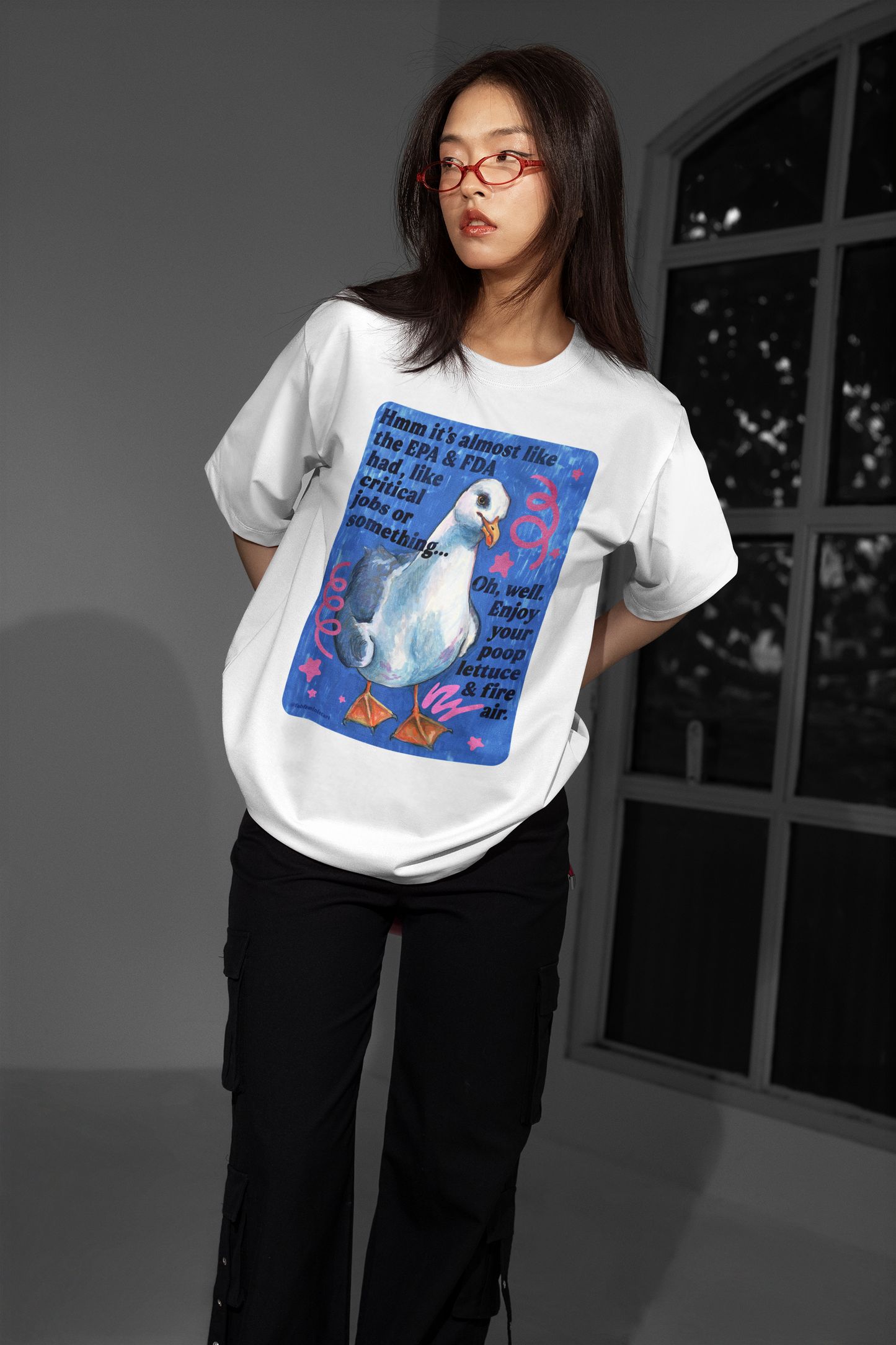 Hmm it's almost like the EPA & FDA had, like, critical jobs or something... Oh, well. Enjoy your poop lettuce & fire air: feminist shirt