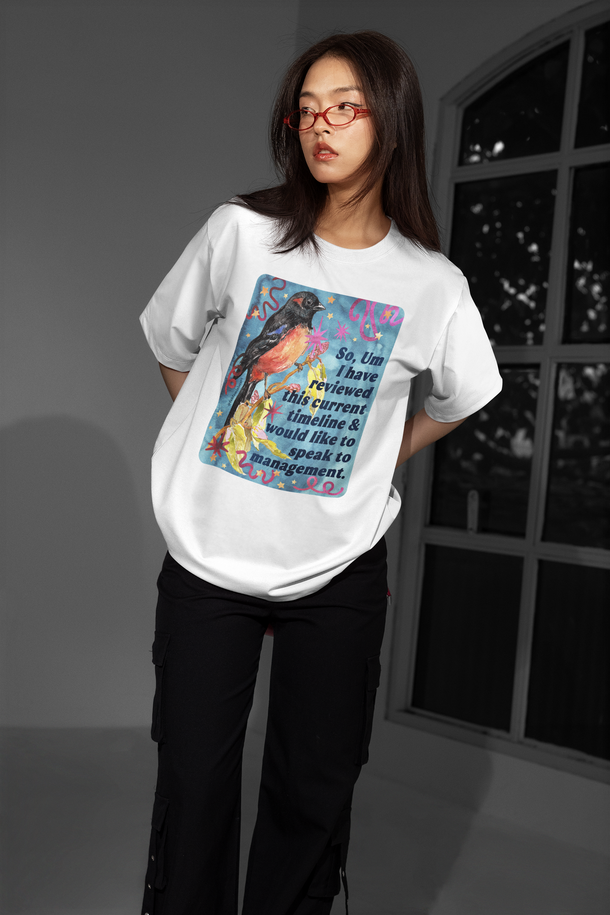So Um I have reviewed this current timeline & would like to speak to management: feminist shirt