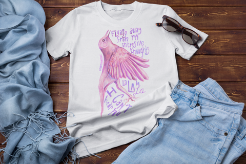 Flying Away From My Intrusive Thoughts: Mental Health Shirt