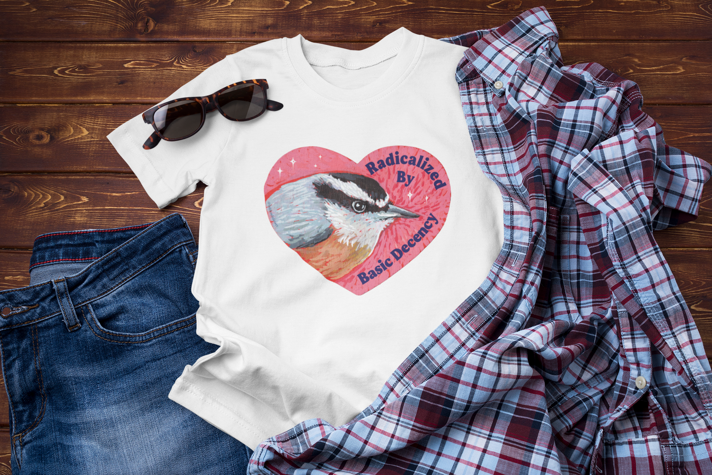 Radicalized By Basic Decency: Bird Heart T-Shirt