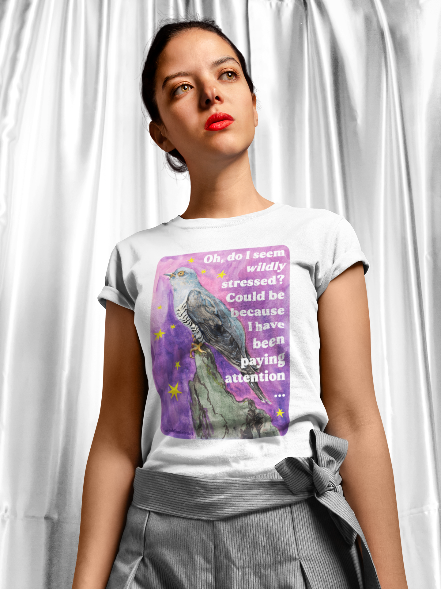 Oh, do I seem wildly stressed? Could be because I have been paying attention: feminist shirt