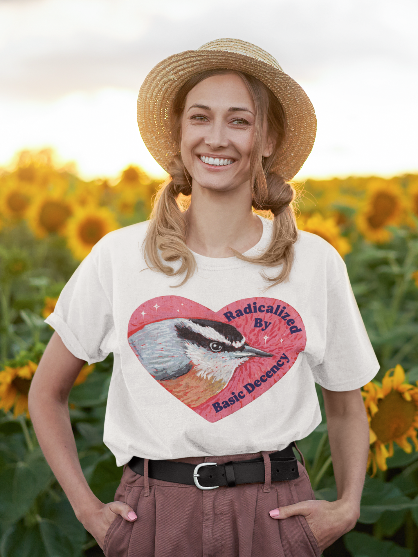 Radicalized By Basic Decency: Bird Heart T-Shirt
