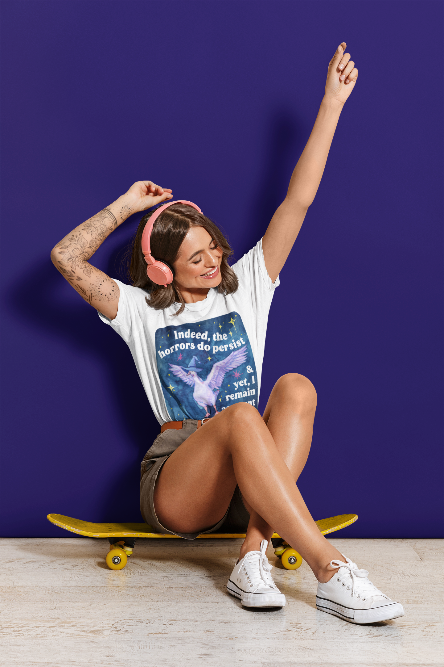 Indeed, the horrors do persist & yet, I remain an agent of whimsy: feminist shirt