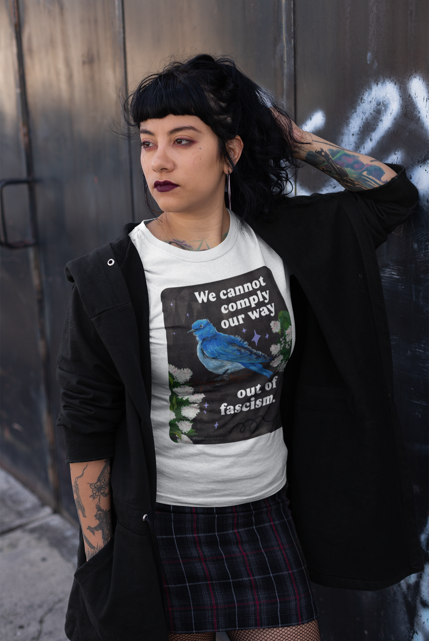 We cannot comply our way out of fascism: feminist shirt