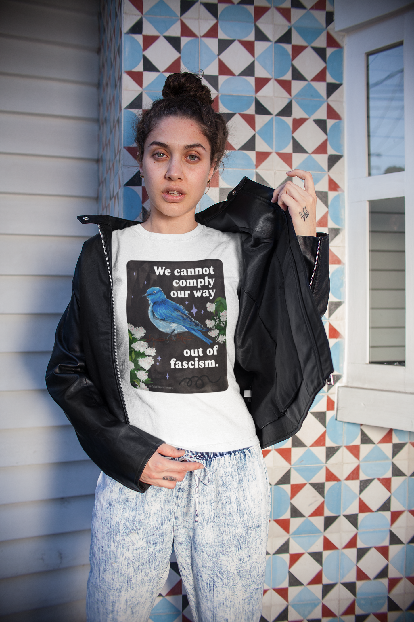 We cannot comply our way out of fascism: feminist shirt