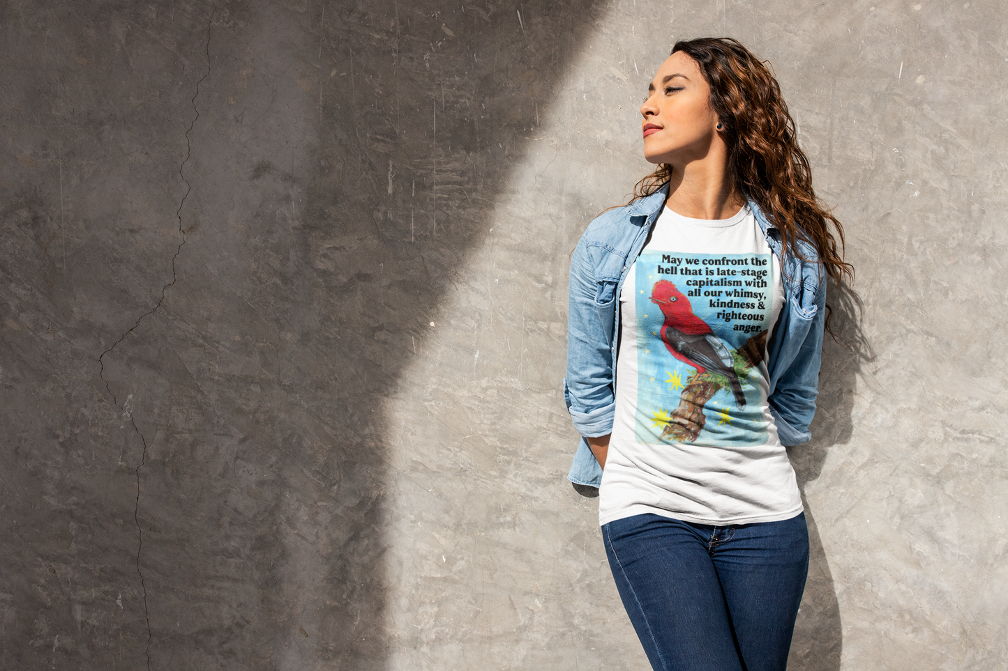 May we confront the hell that is late-stage capitalism with all our whimsy, kindness and righteous anger: feminist shirt