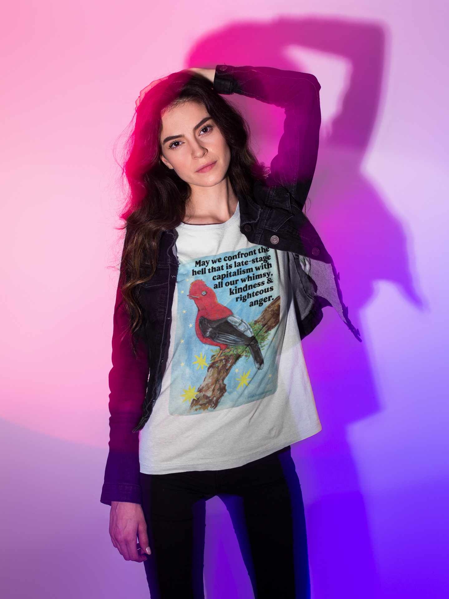 May we confront the hell that is late-stage capitalism with all our whimsy, kindness and righteous anger: feminist shirt
