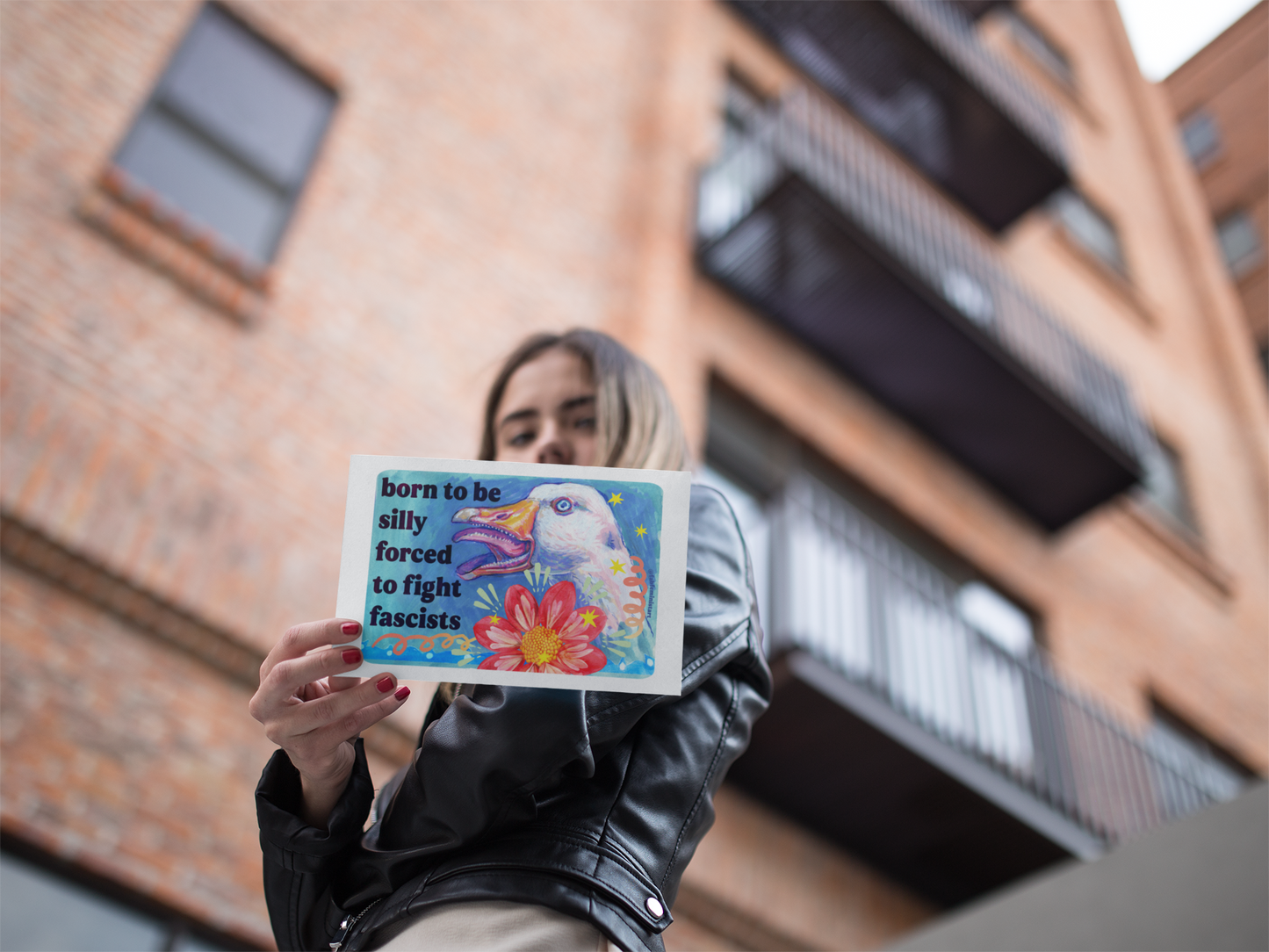 Born to Be Silly Forced to Fight Fascists : Feminist Art Print