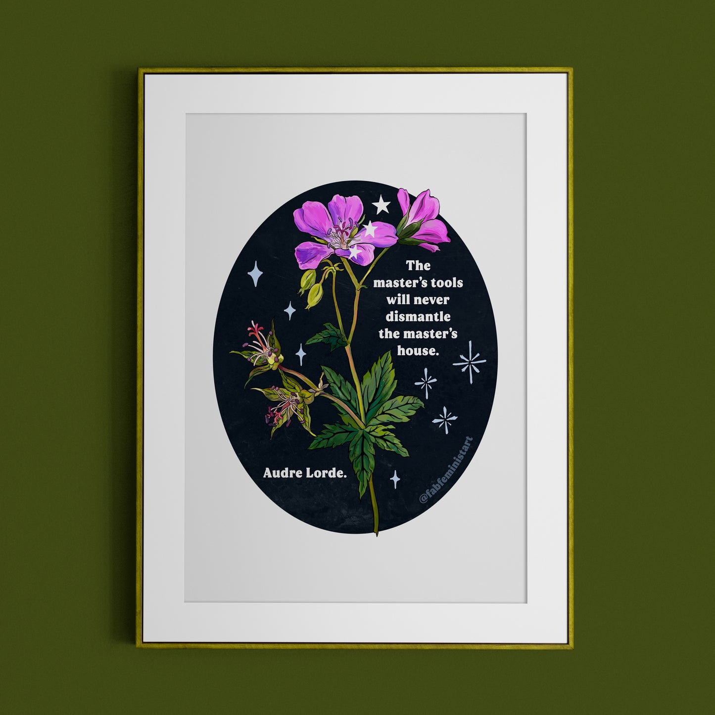 The master's tools will never dismantle the master's house, Audre Lorde: Feminist Art Print