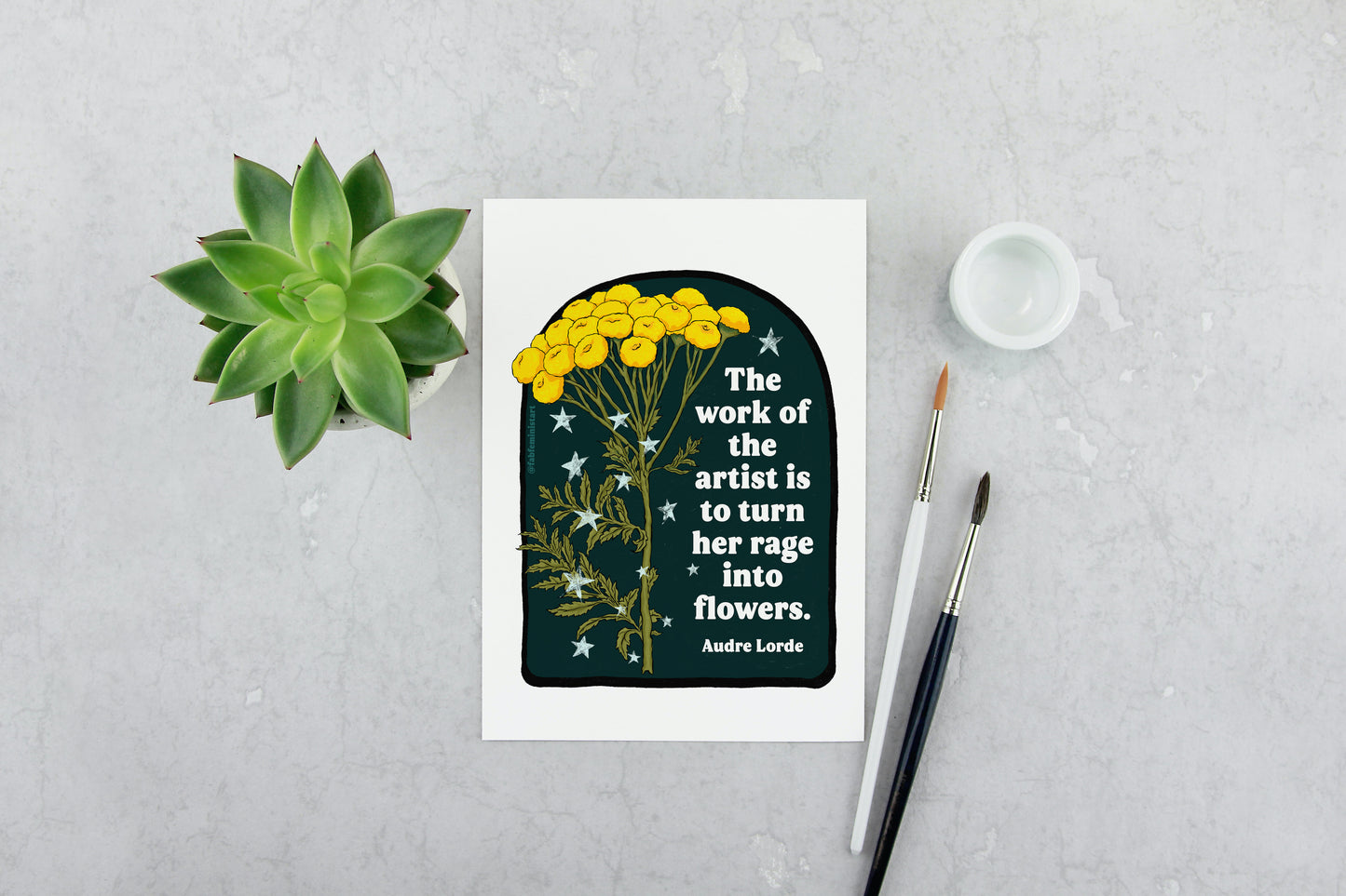 The work of the artist is to turn her rage into flowers, Audre Lorde: Feminist art print