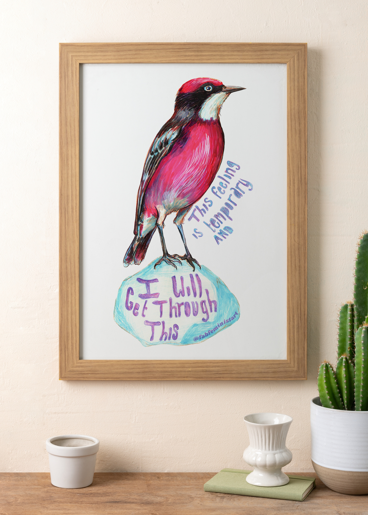 This Feeling Is Temporary and I Will Get Through This: Mental Health Art Print