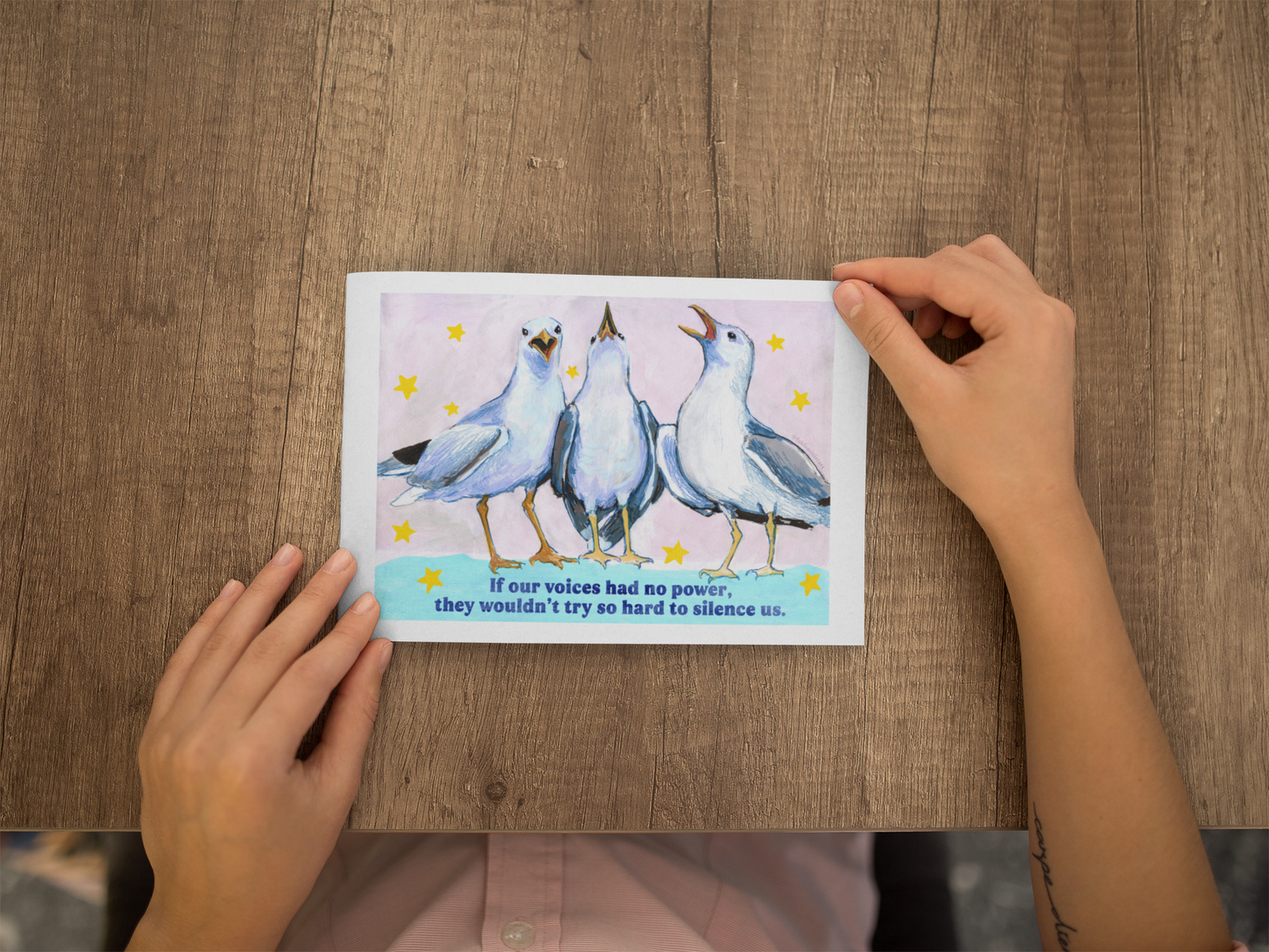 If our voices had no power, they wouldn't try so hard to silence us: feminist art print