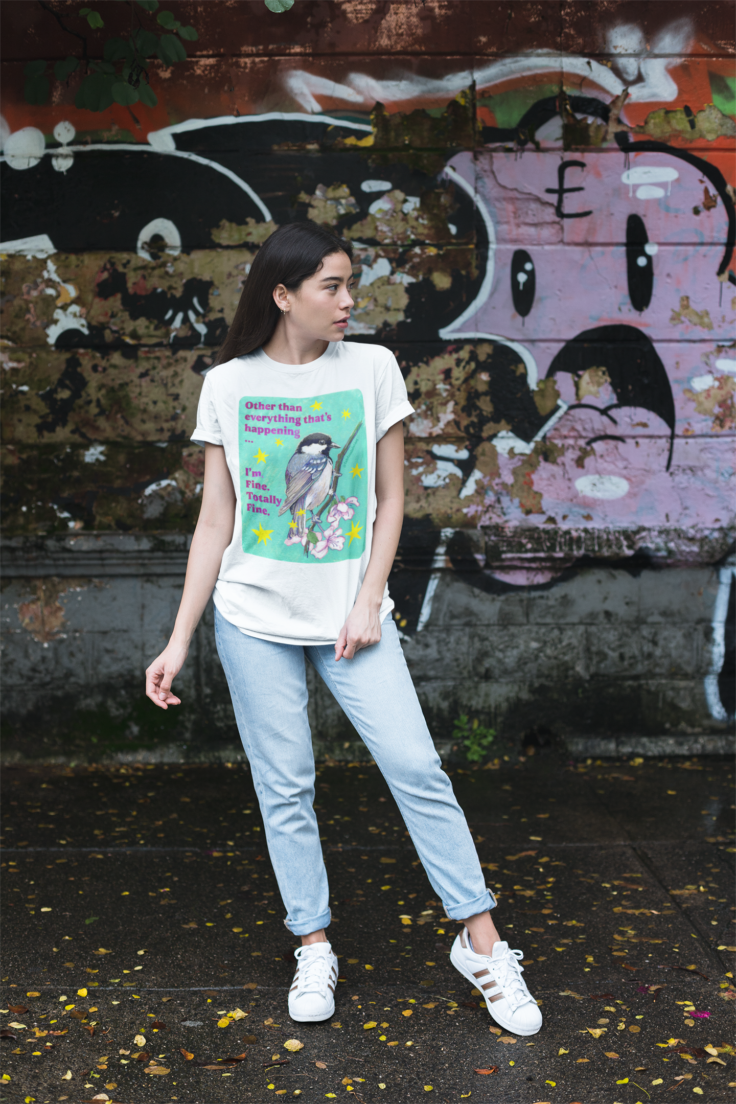 Other than everything that's happening... I'm fine. Totally fine: feminist shirt