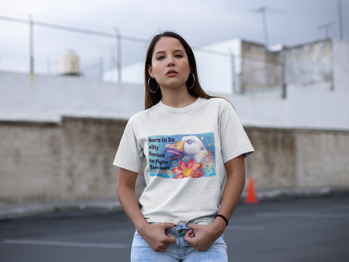 Born to Be Silly, Forced to Fight Fascists: feminist shirt