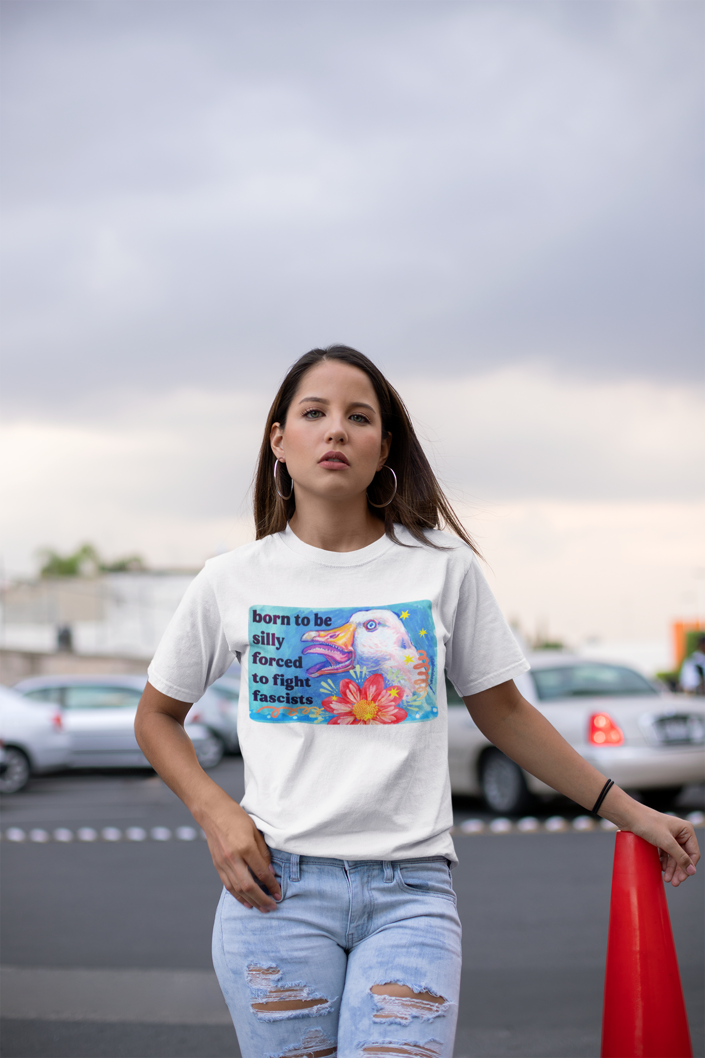 Born to Be Silly, Forced to Fight Fascists: feminist shirt