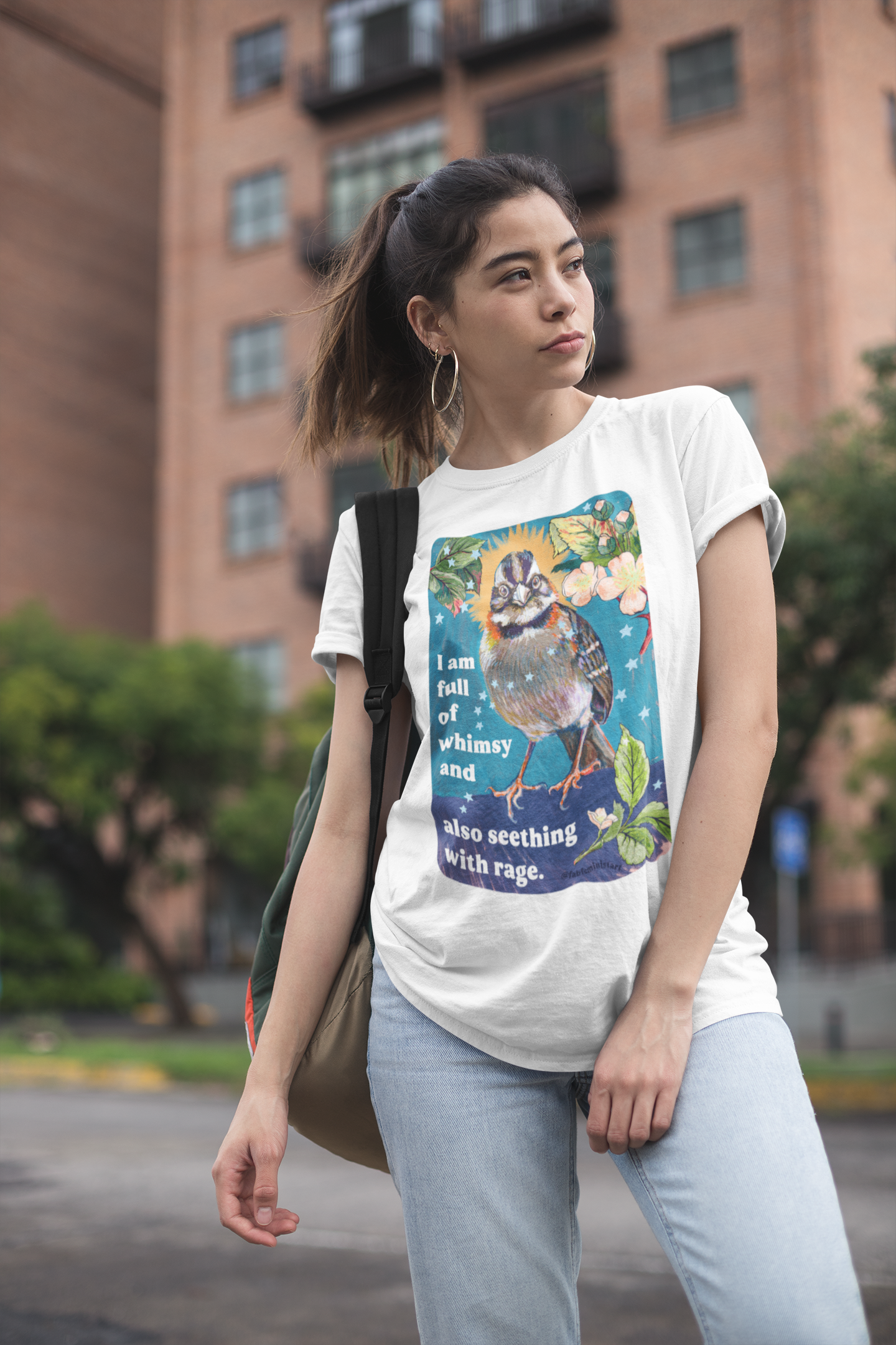 I am full of whimsy and also seething with rage: feminist shirt