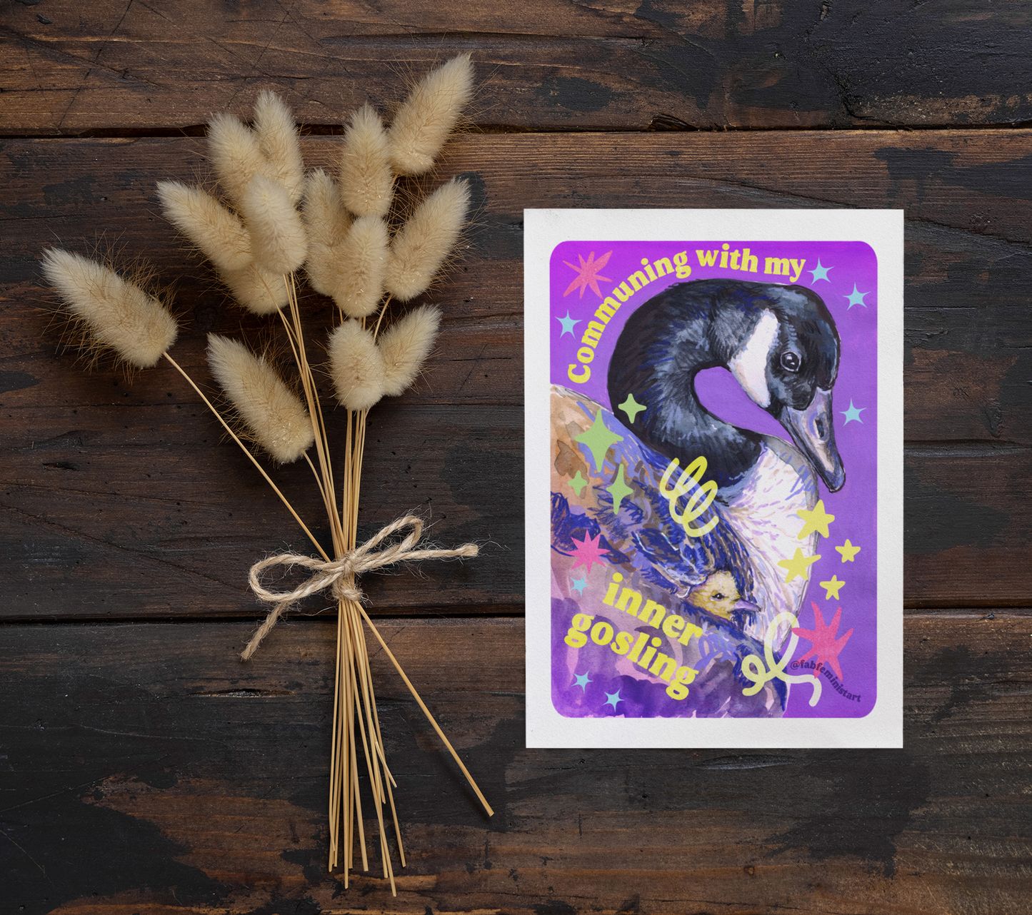 Communing With My Inner Gosling: Mental Health Art Print