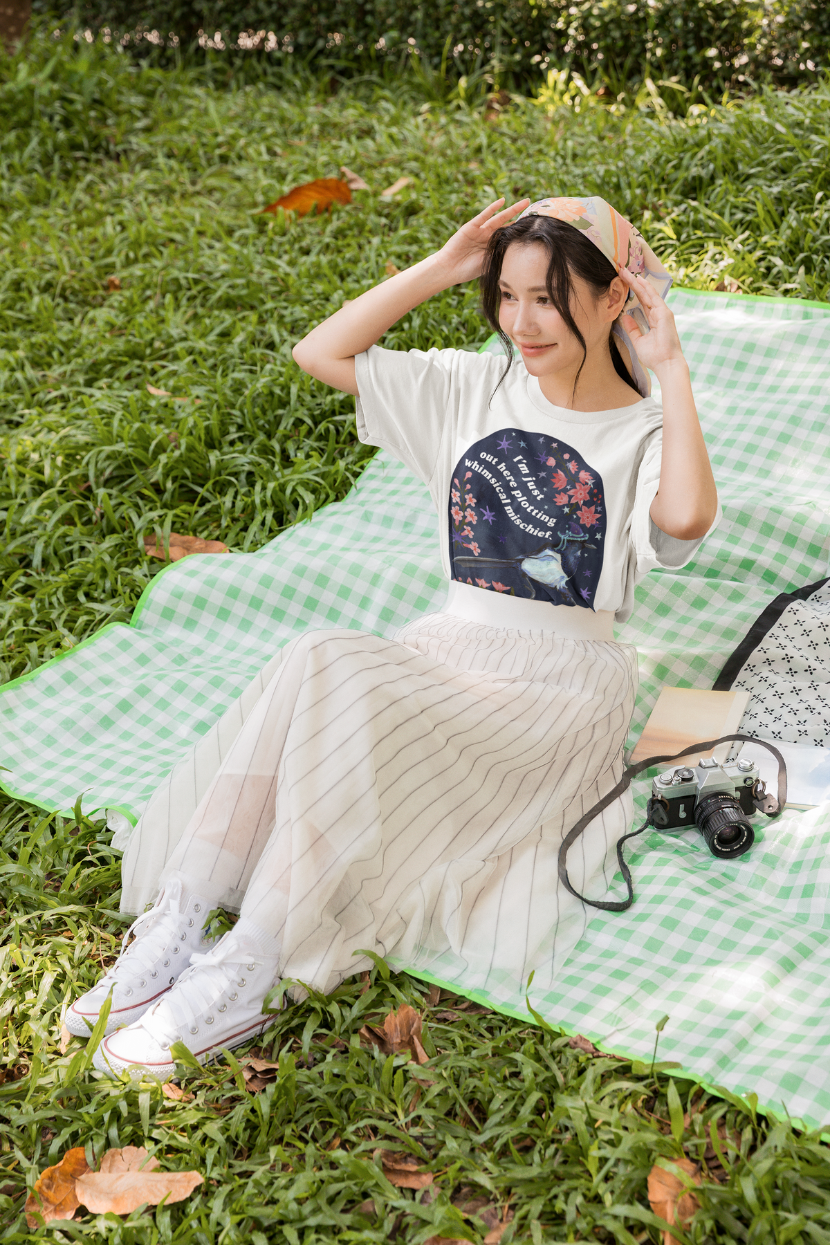 I'm just out here plotting whimsical mischief: magpie tshirt