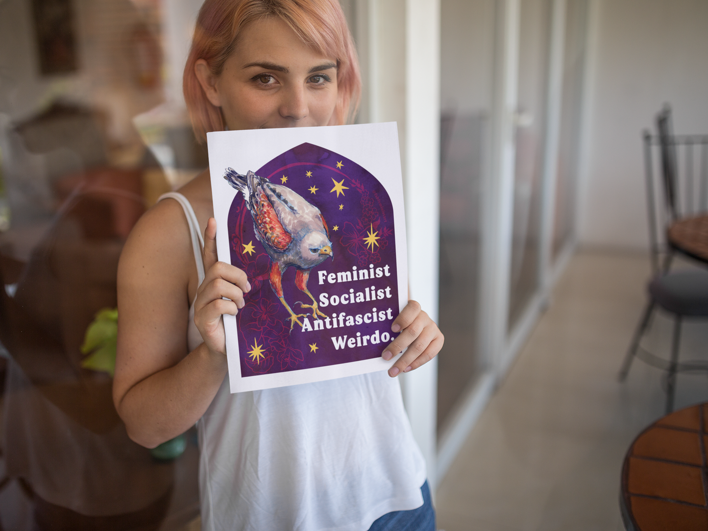 Feminist Socialist Antifascist Weirdo Poster: Feminist Art Print