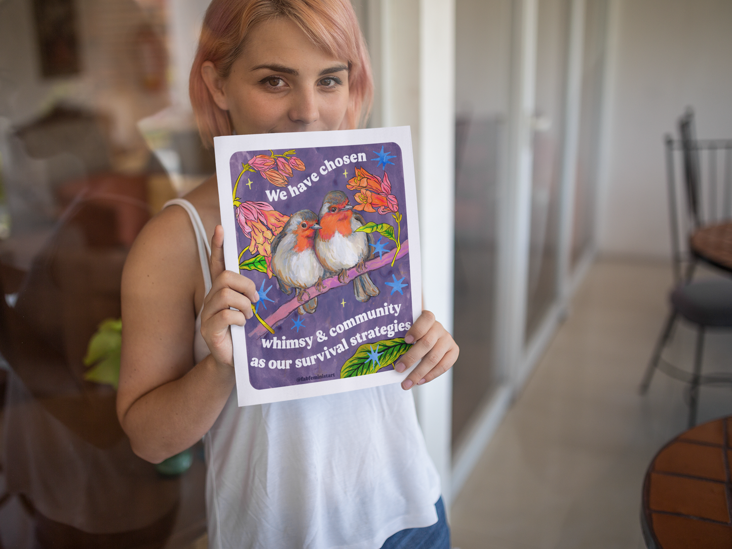 We have chosen whimsy & community as our survival strategies: feminist art print