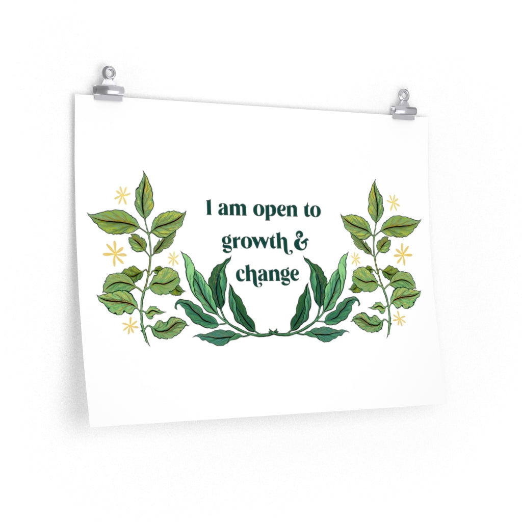 I Am Open To Growth And Change: Mental Health Print