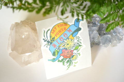 Let Your Power Bloom: Self Care Laptop Sticker